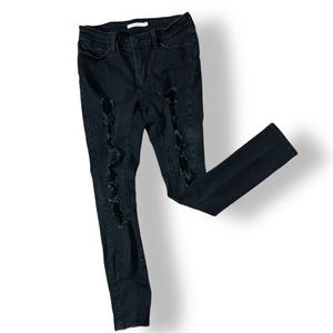 Levi’s 711 Distressed Black Skinny Jeans Size 29